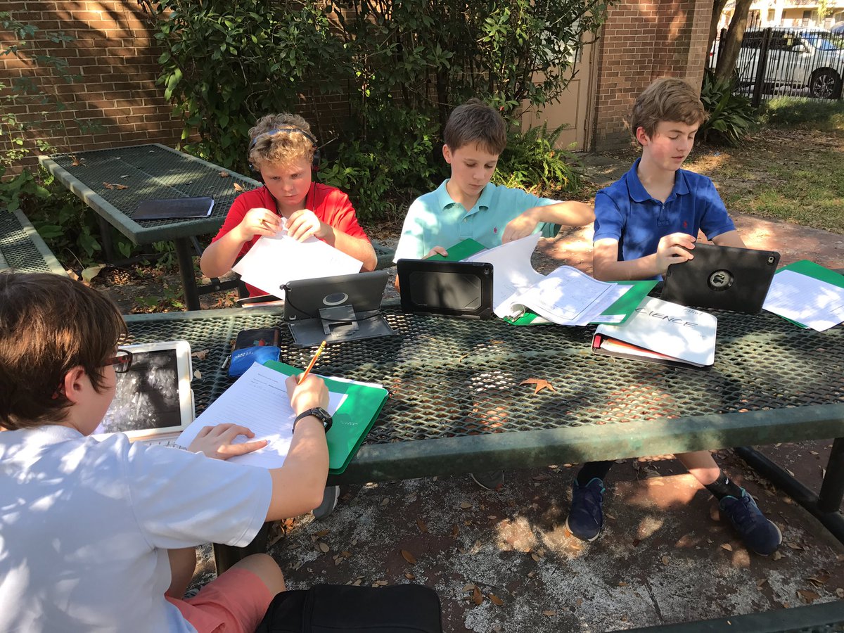 STM_Math7's tweet image. Working on portfolio research outside this afternoon. ☀️@STMMiddle @mrsrlovisa