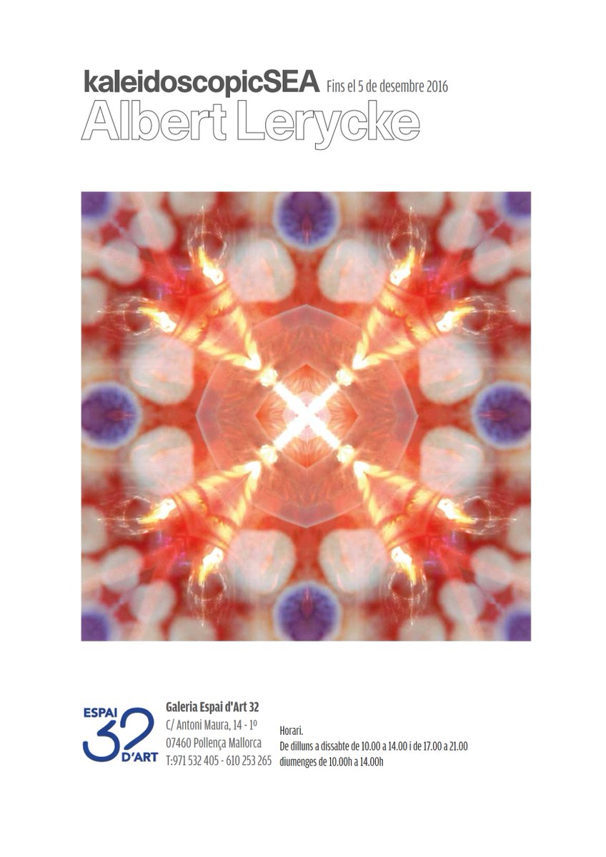 Mañana inauguración de la exposición de ALBERT LERYCKE con el título: KALEIDOSCOPIC SEA  la sala del 2º instalación: UNDERWATER BOX