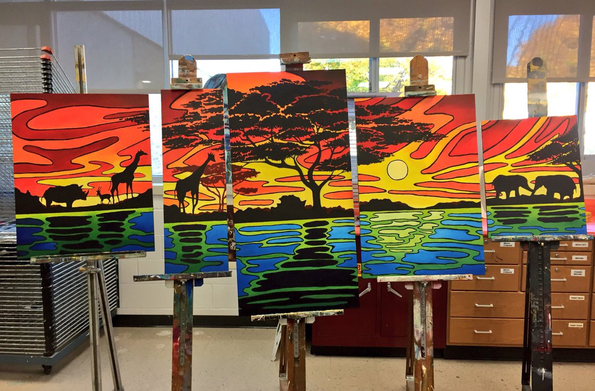 Rheault_ism's tweet photo. Great 👍🏻 @fhspatriots National Art Honor Society Finished Safari mural for Newburgh Church #mural #NAHS #art #painting 🎨 https://t.co/kJGQh7KxfM