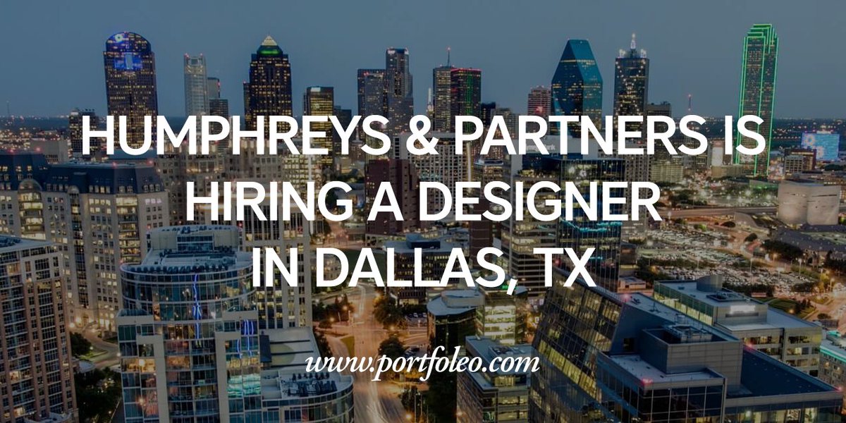 PortfoleoJobs's tweet photo. Hiring! Designer at @HumphreysAndPar - Dallas, TX: https://t.co/hSFkh1mKm1 https://t.co/G6FG6QwUS0
