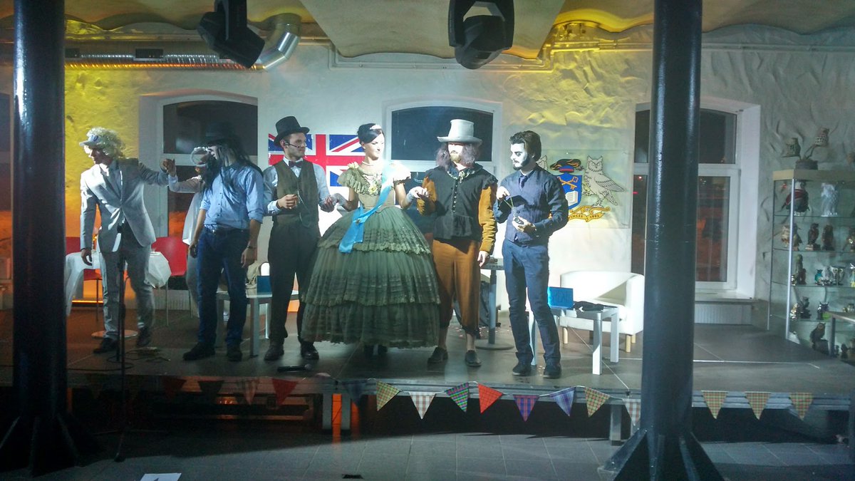 HMATimColley's tweet photo. Thank you students @Riseba_lv for hosting bonfire party and for surreal play in which Guy Fawkes is burnt for advocating Brexit. https://t.co/eynsXXpiNp
