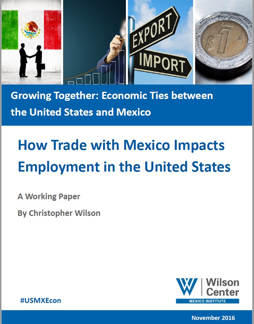 MexicoProgram's tweet photo. New report by @Chris_E_Wilson: Growing Together: How Trade with Mexico Impacts Employment in the U.S. https://t.co/8zFmKQP6LM #USMXEcon https://t.co/A3vR18vK4q