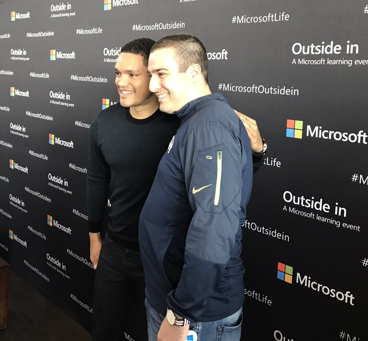 grillphil's tweet image. Just ran into #TrevorNoah. Great talk. #MicrosoftLife #MicrosoftOutsidein #TheDailyShow