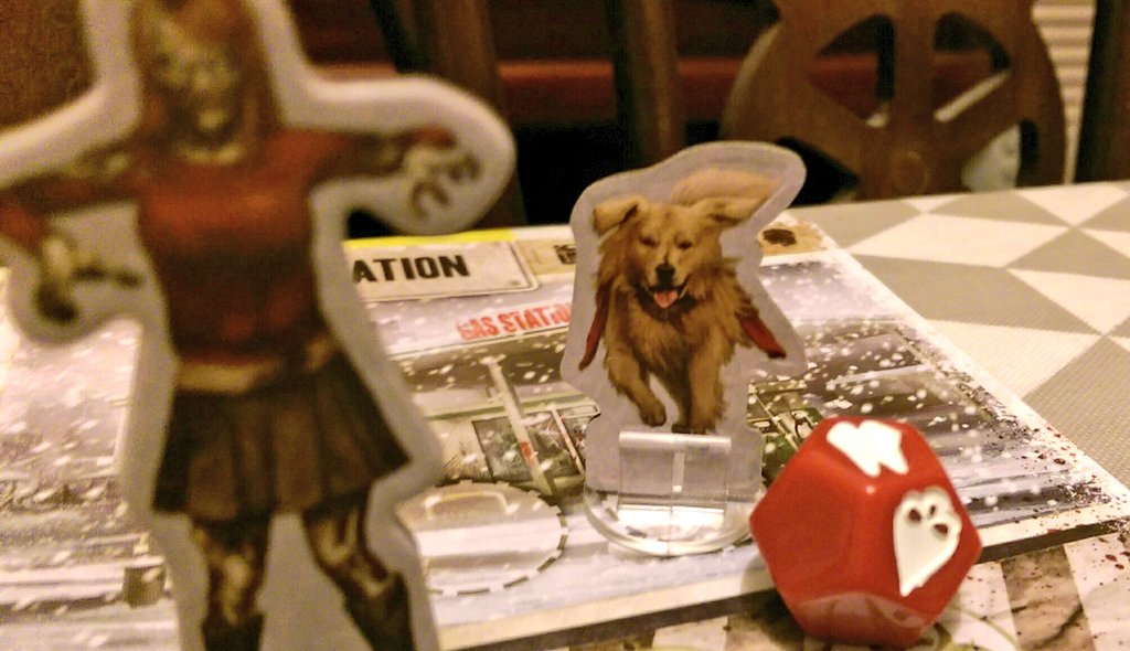AnotherGog's tweet photo. Sparky's been bitten! #Deadofwinter #boardgames #zombies https://t.co/C2Ku0DEvJL