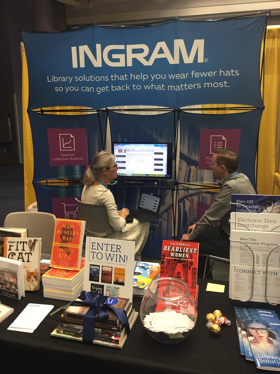 IngramContent's tweet image. Stop by booth 602 for an Edelweiss Analytics demo with Beverly - smarter collection management for your library. #CLASwingIntoAction