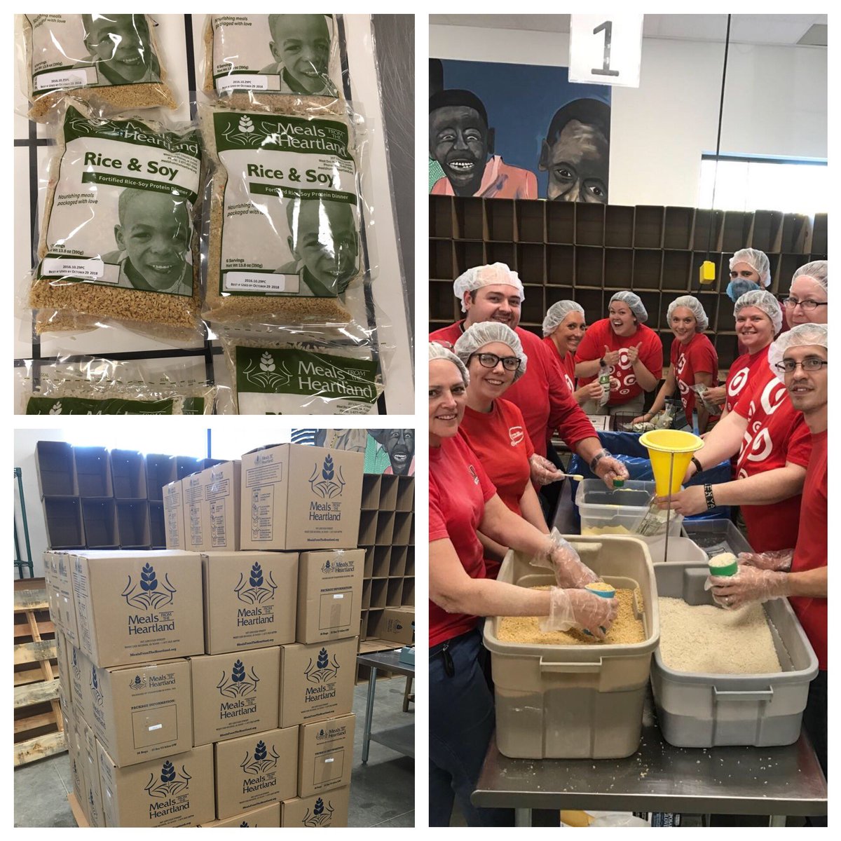 Taking time out of our holiday season to give back!! 🎯18,000+ meals packaged today with Meals From the Heartland! ❤️#d105volunteers 👍🏼
