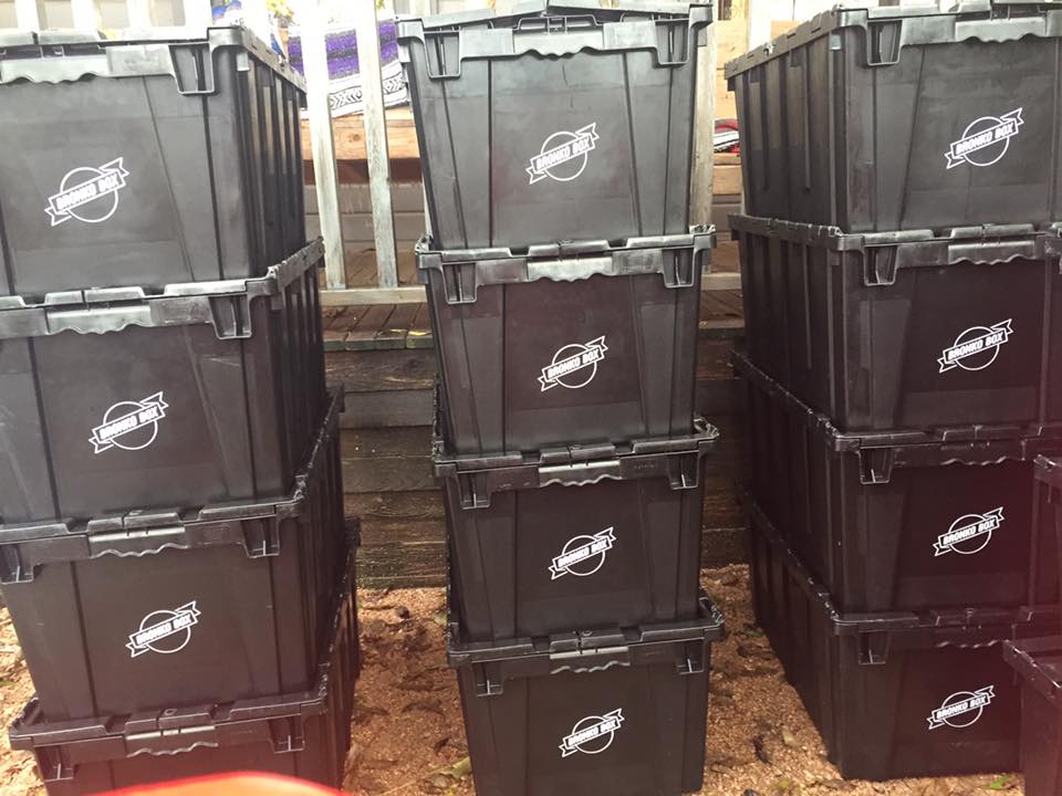 BronkoBox's tweet image. Keeping @AustinMomsBlog's swag bags SAFE and SOUND at a recent event at @TOMS Austin. #betterboxes