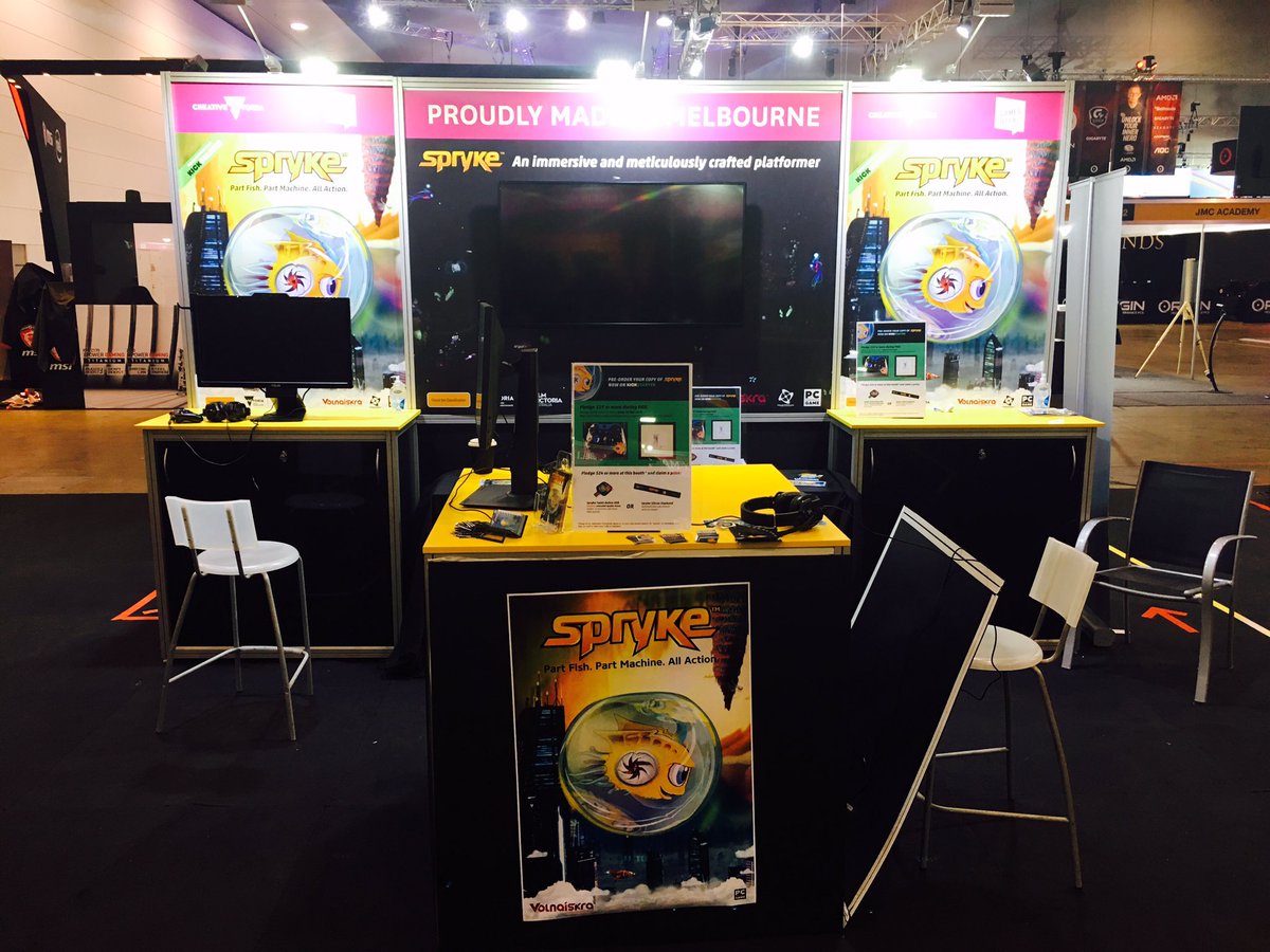 micktrott's tweet photo. Pre day 2 setup at #PAXAus2016 come and say HI! https://t.co/duUwSDNrym
