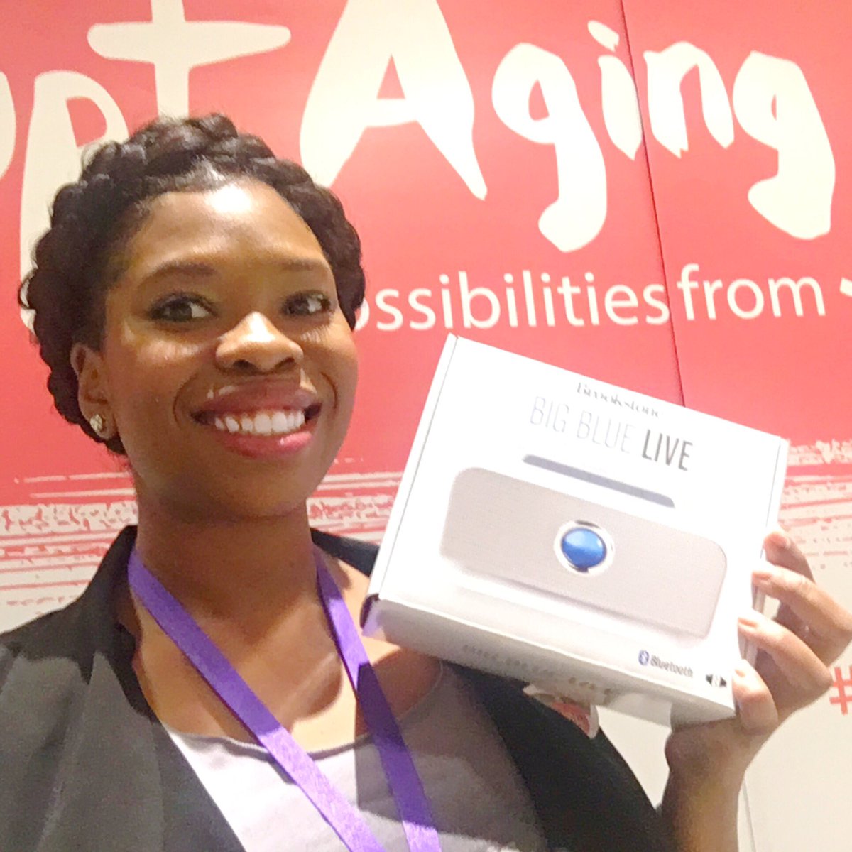 jasminecrowe's tweet image. I won something today 😍! Thank @AARPBlackCom for my Brookstone Big Blue Live Bluetooth Speaker! #Blogalicious8
