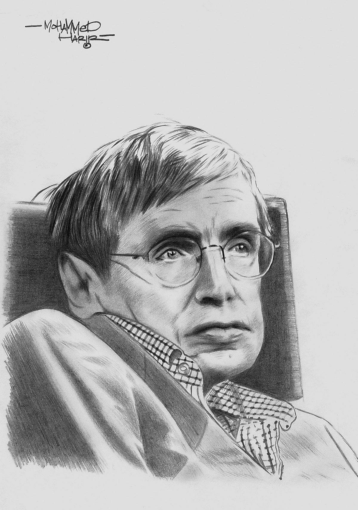 Stephen Hawking in Front of a Black Hole Coloring Page · Creative Fabrica