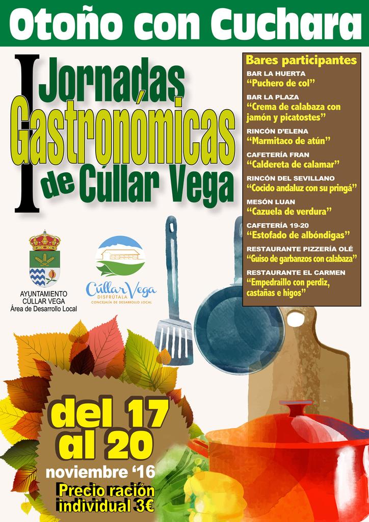alekscasares's tweet photo. I Jornadas Gastronómicas #OtoñoconCuchara en los bares de #CullarVega del 17 al 20 de Noviembre! https://t.co/iV32rNmdeg