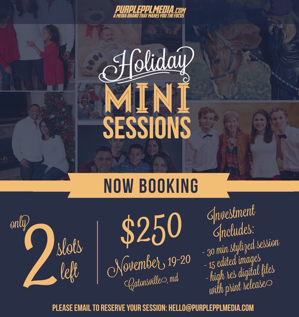 DistrictInsider's tweet photo. Only TWO slots left!! Book your Holiday Mini Photo Session with @PurplePPLMedia! https://t.co/3YEW9xk6Jw