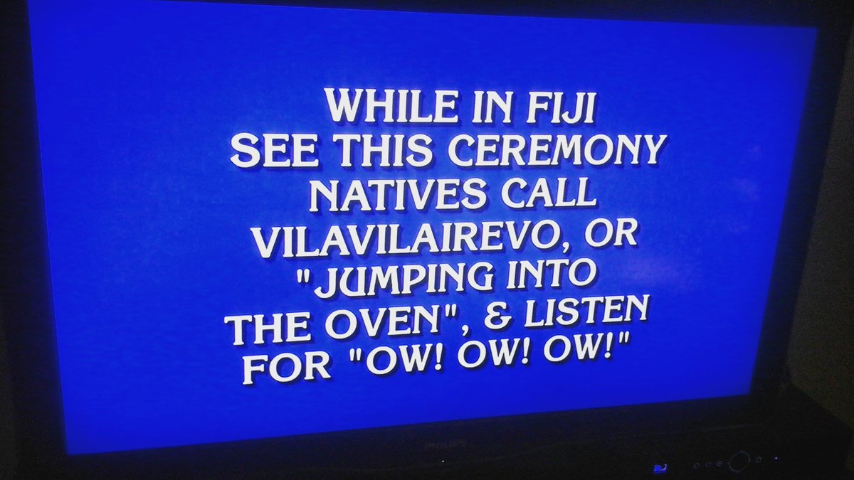 FranjiCois's tweet image. What is firewalking, Alex Trebek? #firewalking #beqa #jeopardy