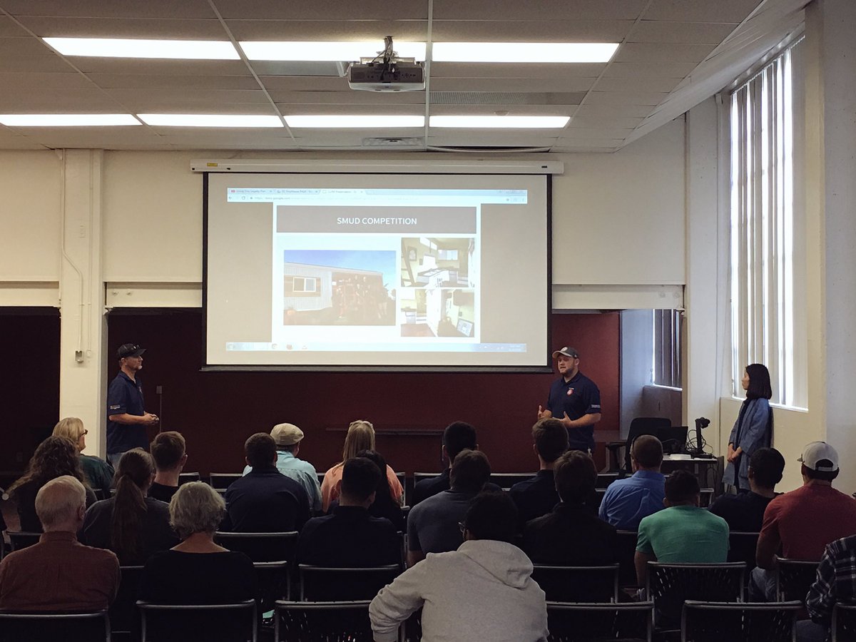 FSTinyHouse's tweet photo. #HappeningNow our Tiny House team talking about their experience at the 2016 SMUD Competition. #FresnoState #GoDogs #BeBold https://t.co/W3lruoZn7G