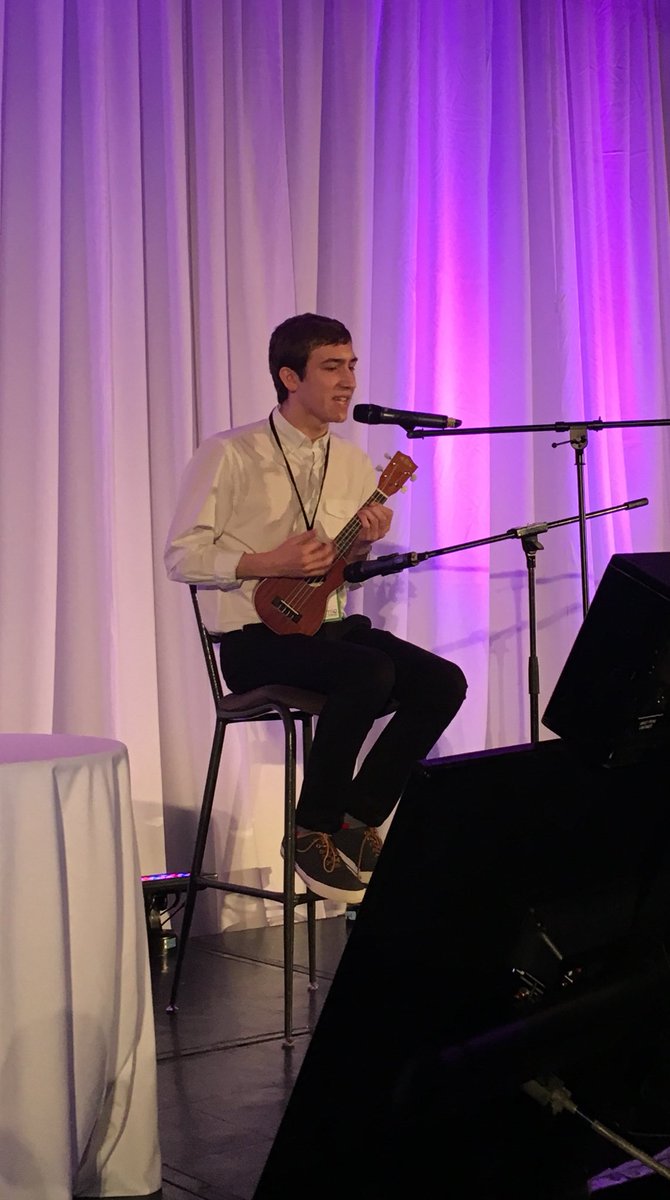 PedOncPaul's tweet photo. Cancer survivor Antony shares his talents at #POGOSymp2016  amazing talent... and cool in the face of technical issues!!! https://t.co/L1JwyFjJqY