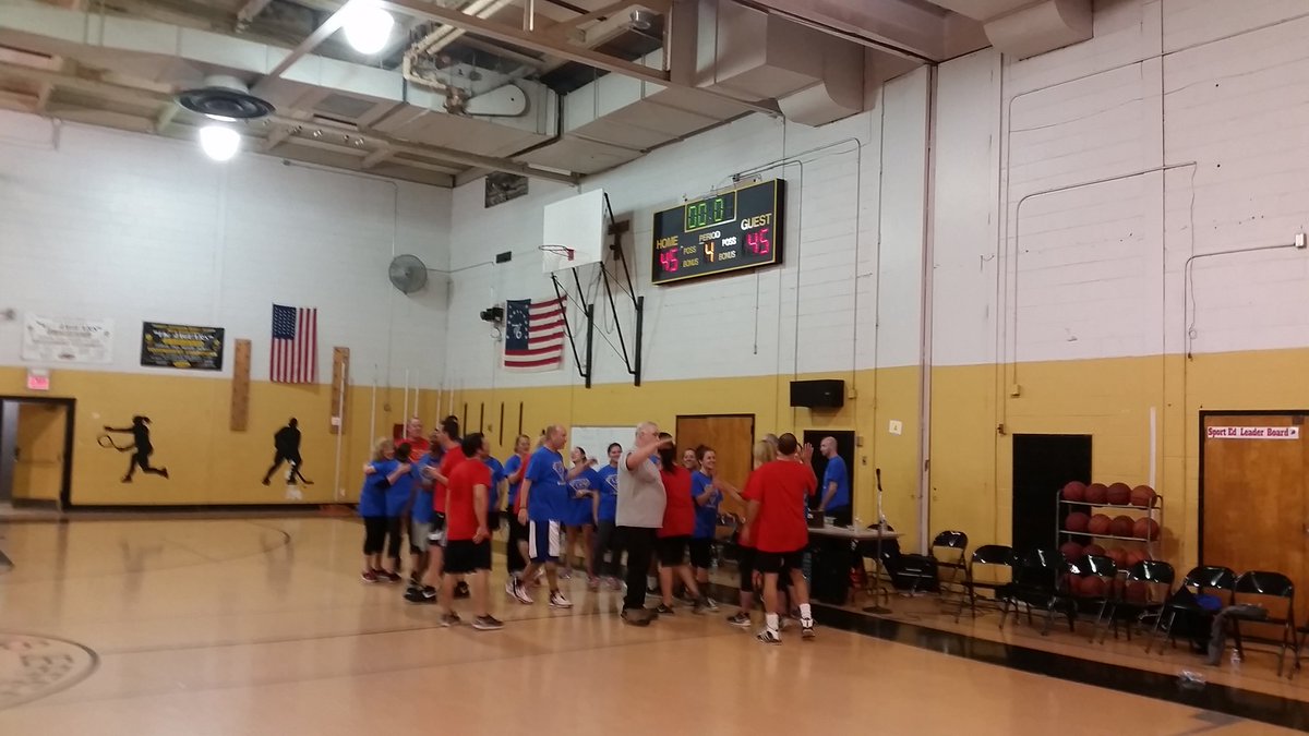 dstryker's tweet photo. Lindeneau vs Ben Franklin staff basketball game #thelndway https://t.co/5vl9c9FdgD