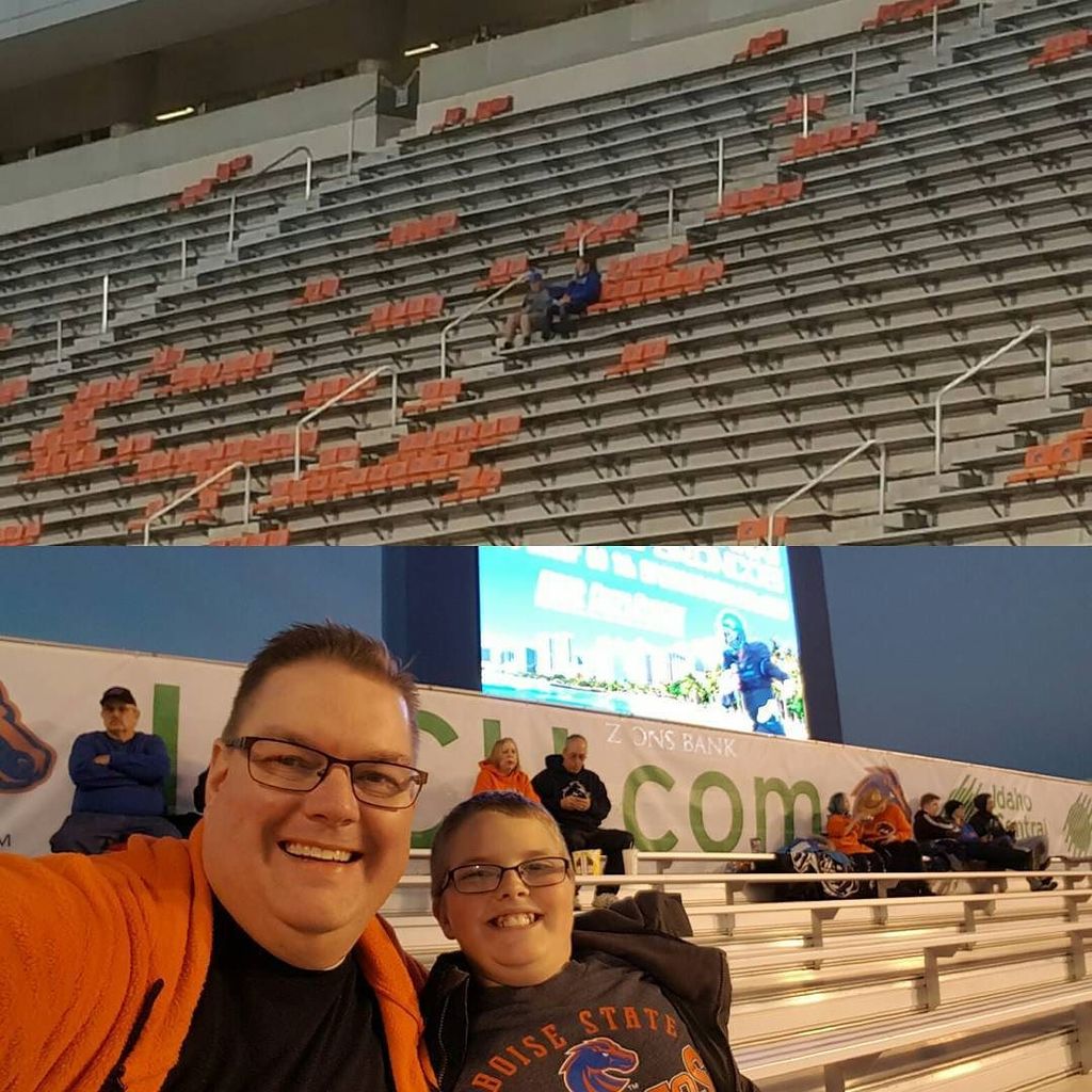 BroncoP3t3_'s tweet photo. Made it to our seats. Unfortunately we're not all together. #endzone #sec109 #boisestate #gobroncos #30yearsonthebl… https://t.co/7dIveAaKmn