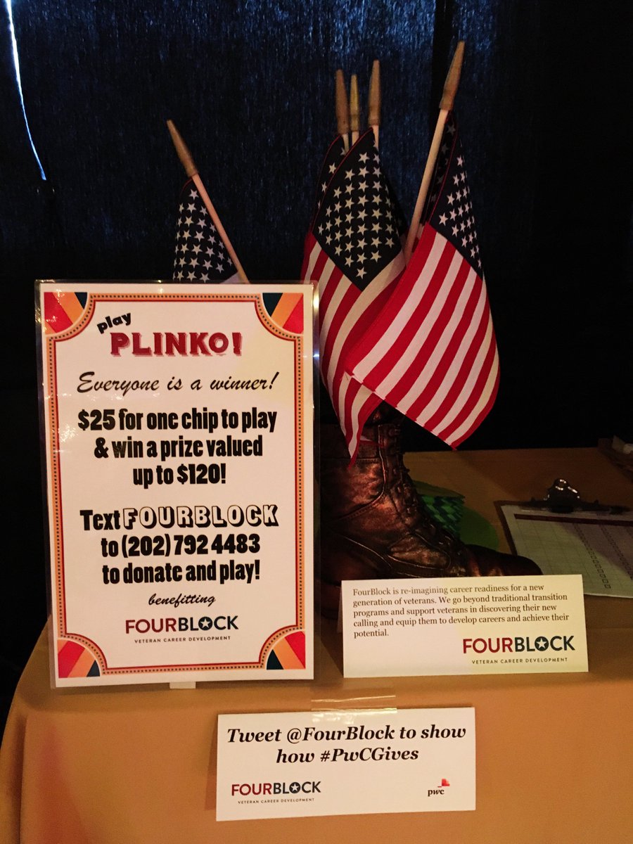 FourBlock's tweet image. Hey #PwCGives, looking forward to playing Plinko with you! #PwCPacNW #inspirevets
