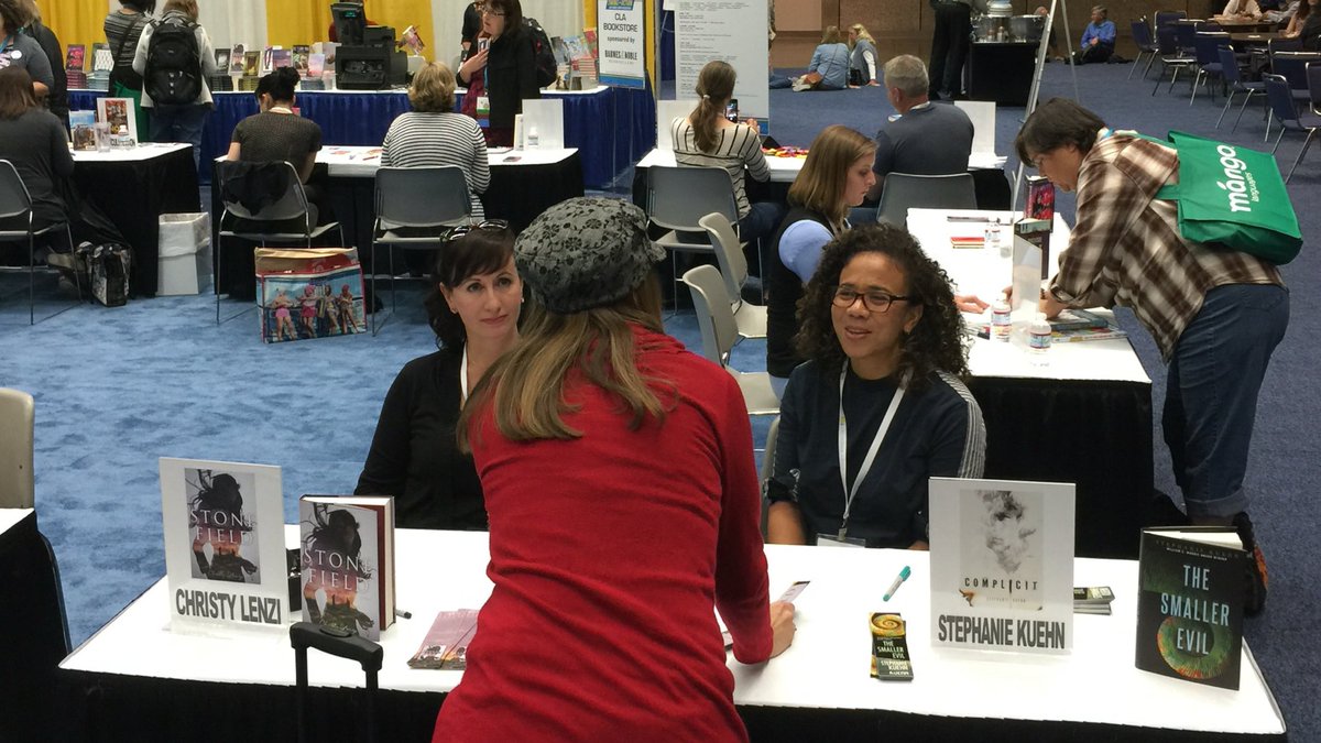 annjacobusSF's tweet image. Chatting with awesome librarians at #CLA2016 #CLASwingIntoAction YA authors @stephkuehn  and Christy Lenzi