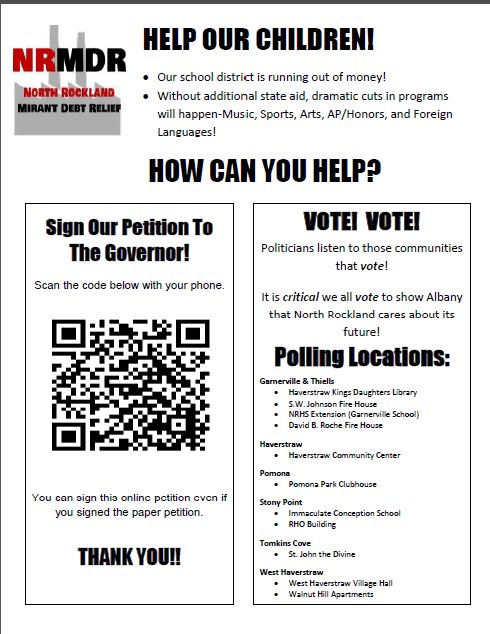 NRDebtRelief's tweet photo. Print this out and take it with you!  It's a scan code to our #online #debtrelief  #Petition ! @NR_Schools @NYGovCuomo @NYSenate #SOS https://t.co/PAIqW5ClIW