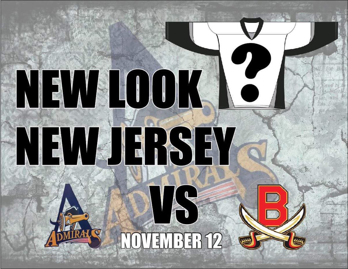 amherstburgjrc's tweet photo. New look
New Jersey 
The Admirals are unveiling new jerseys November 12th #PackTheLibro and check out our new look! 🏒 https://t.co/q2orFgqvz5