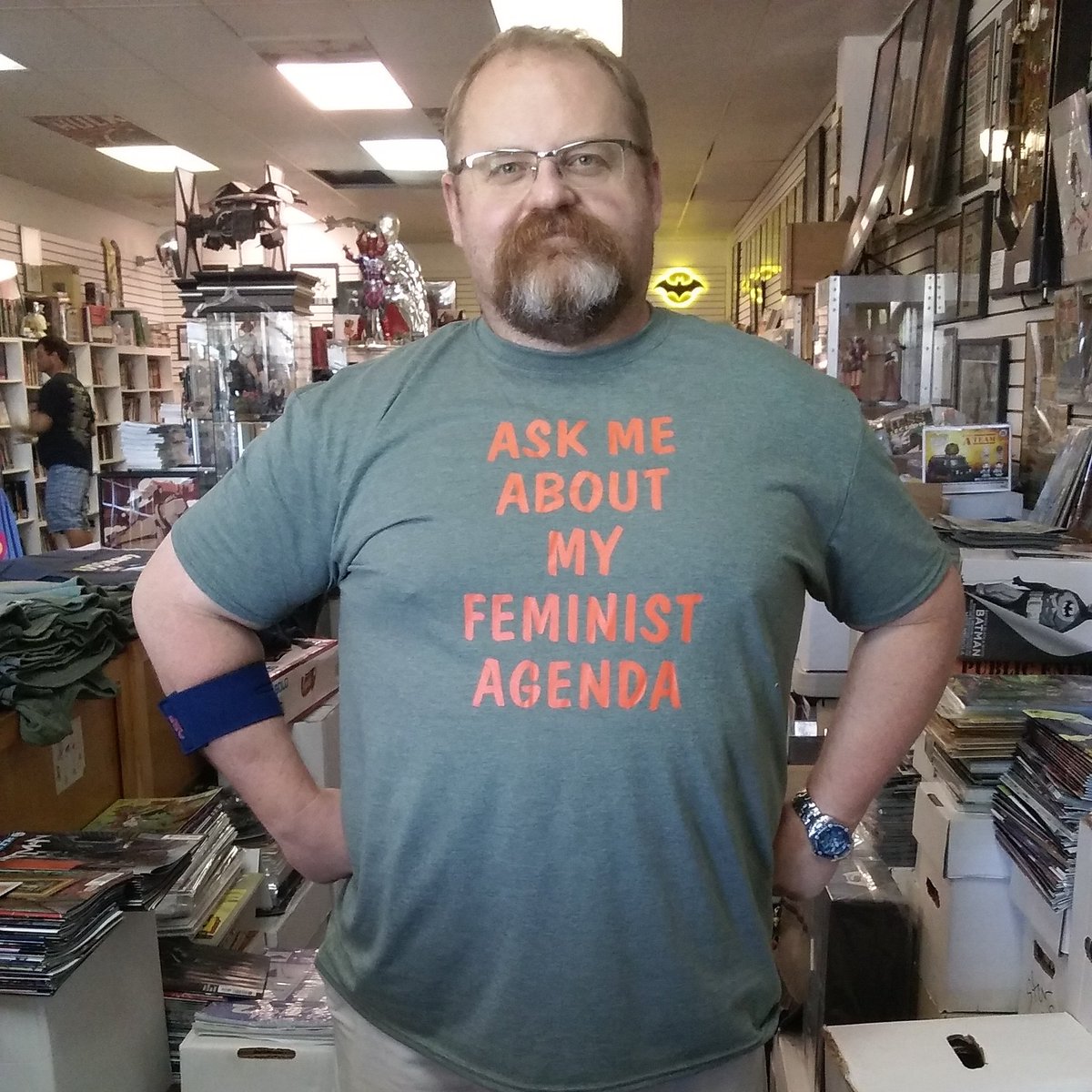 elite_comics's tweet photo. #standwithchelseacain shirts at Elite Comics proceeds to Rose Brooks Center. Abide. https://t.co/DqzgM23Qyj