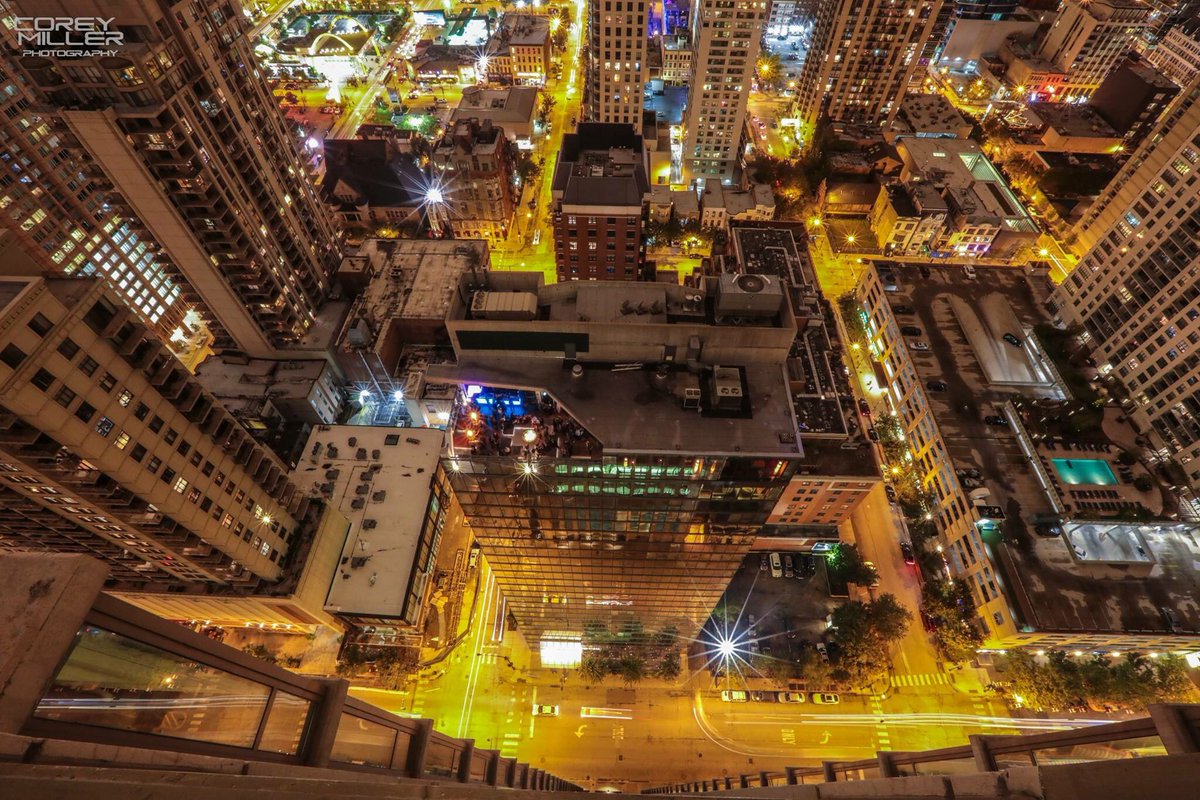 Join us on the rooftop. Late night music from @DjSeanStrange ! Image by Corey Miller 📸