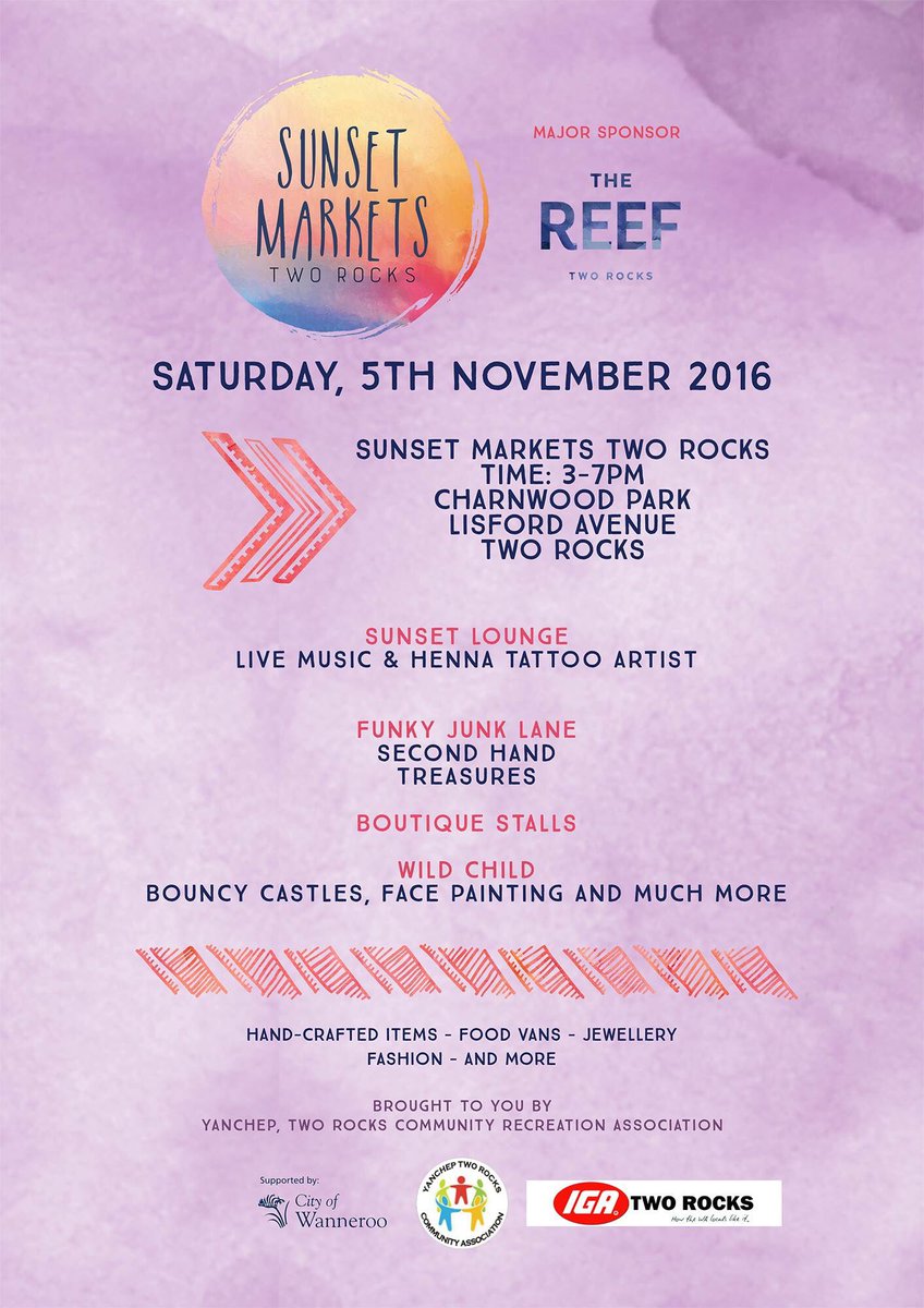 perthtribe's tweet image. No plans tonight? Head to Sunset Markets, Two Rocks for an awesome time. Event starts at 3pm @CityofWanneroo