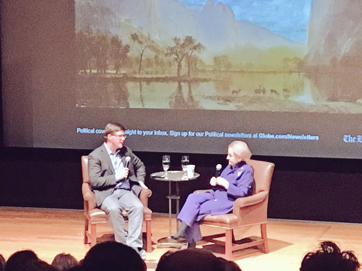 gregbodenair's tweet image. Amazing opportunity to get to see former Secretary of State @madeleine speak at @mfaboston tonight #mfaNOW #politics