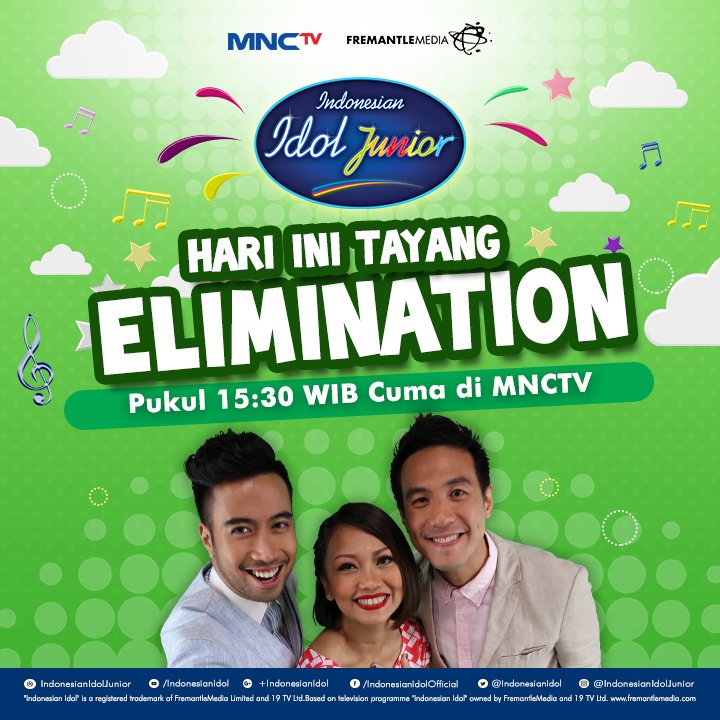 Eits jgn lupa yah buat ntn #IdolJrEliminasi HARI INI di <a href="/Official_MNCTV/">MNCTV</a> pkl. 15:30 WIB! OK?!