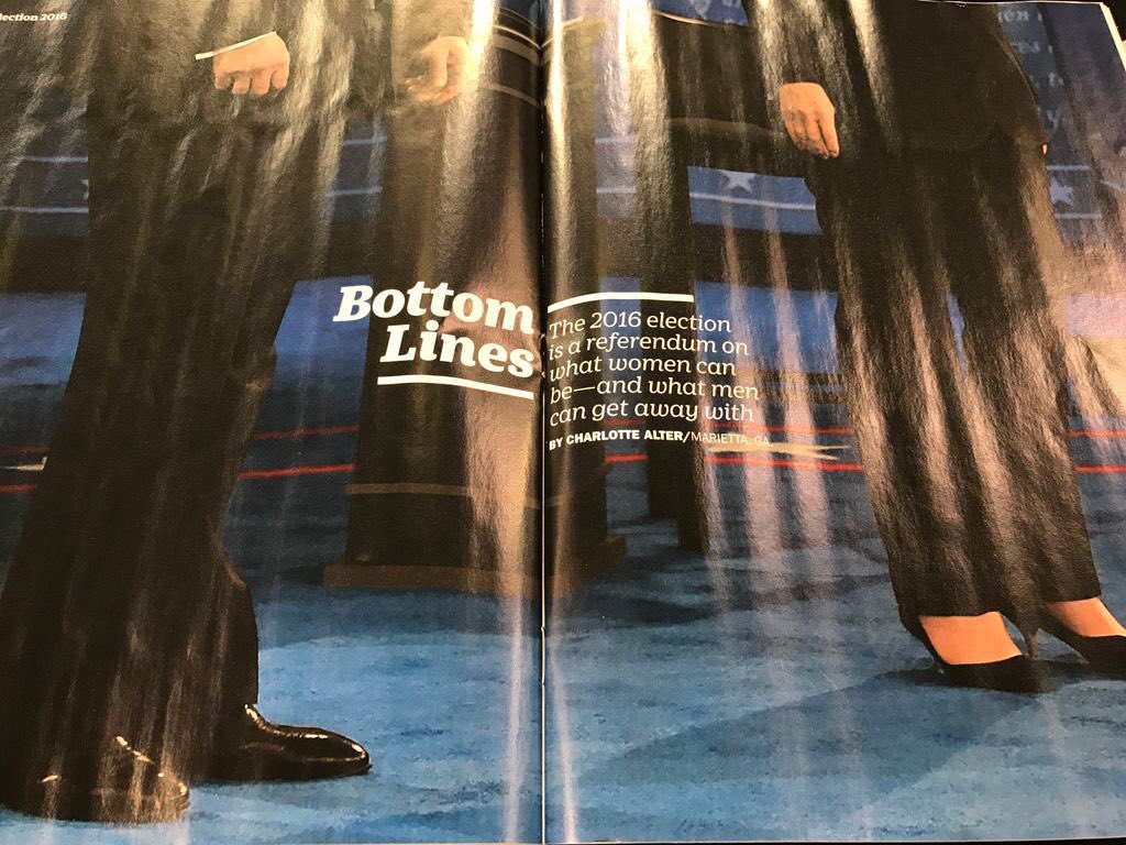 SafinaFP's tweet photo. TIME mag:2016 election is a referendum on what women can be -&amp;what men can get away with" #ImWithHer #Elections2016 https://t.co/6rvwdrx4lB