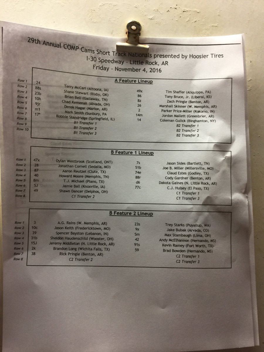 sprintfan26's tweet photo. B-mains and the A cars that are already locked in.   #I30speedway #STN16 #26for26 https://t.co/40xNsBw4yd
