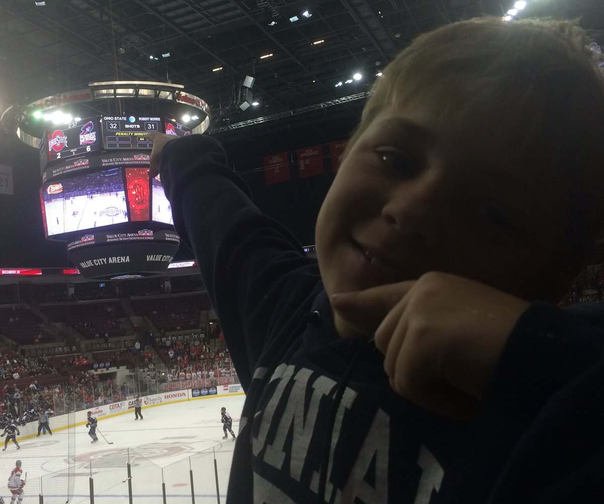 BearEssentLax's tweet photo. You can take the boy out of Pittsburgh but he was born into the Robert Morris fam. He was officially 1 of 8 fans at the game tonight. #bobmo https://t.co/R9w9BWa3ld