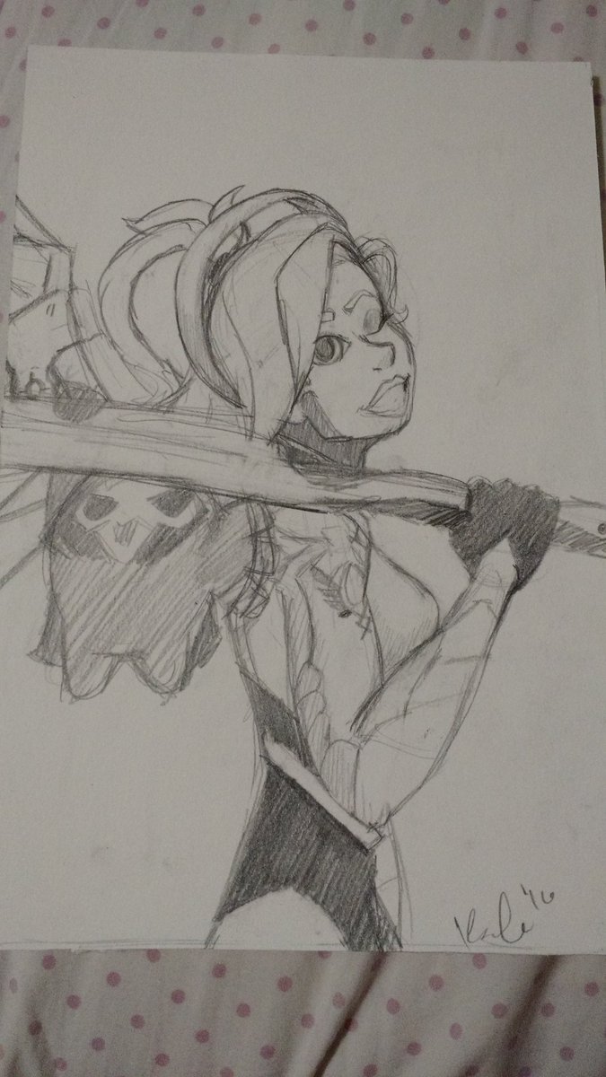 Codename_Mercy's tweet image. //Commission done by @kaitybug562  tonight. I love it so much! Gotta find a frame for it!