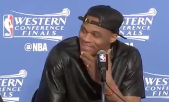gifdsports's tweet photo. How Russ is feeling tonight https://t.co/oqGyhmE2cJ