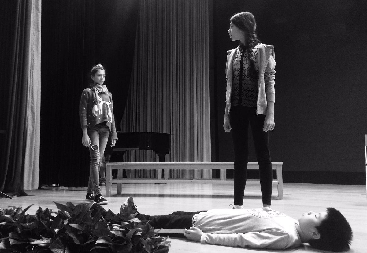 ms_meldickinson's tweet photo. The 1st Saturday practice 4 #StageCatsTruth has been an intense &amp; productive one. You need to see this show! #myCISB https://t.co/sKzxq6Ia0C