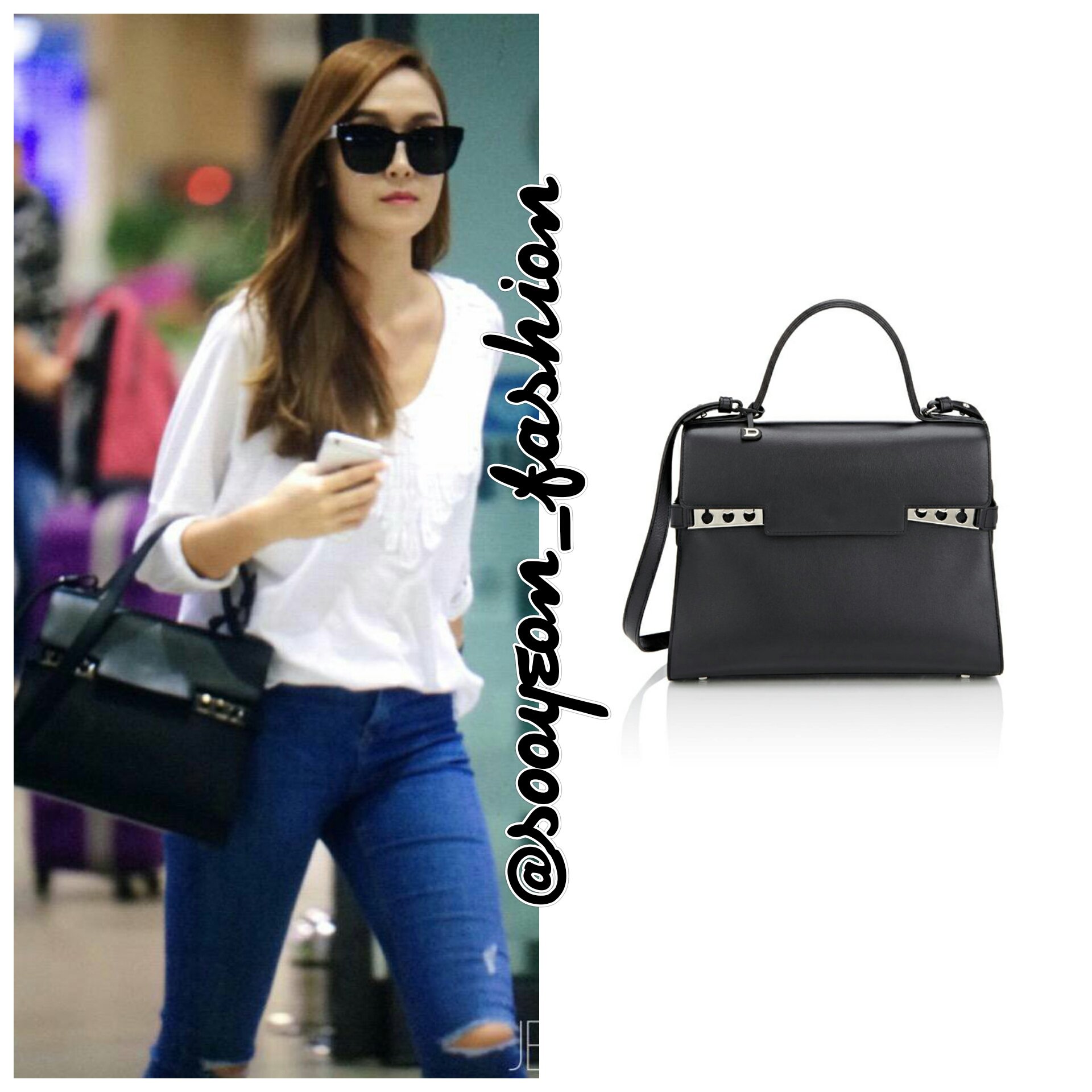 X 上的jsy fashion：「150519 Incheon Airport DELVAUX: Tempête GM Satchel Bag ( Black), $7.100  #JessicaJung #sicasairportfashion   / X