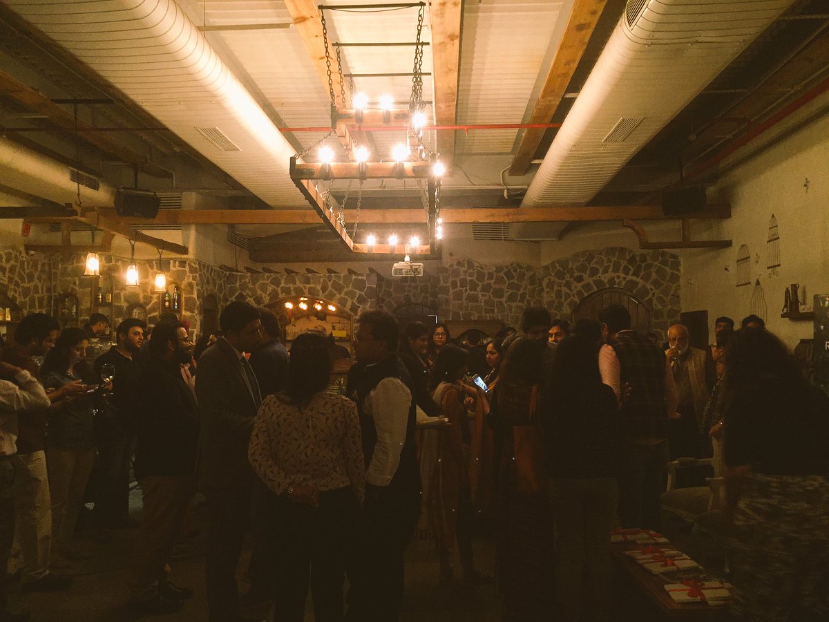RushinaMG's tweet photo. #CIMKlaunch party. When Delhi's food fraternity turned out to wish @ranveerbrar the best for #comeintomykitchen. So happy to be part of it. https://t.co/F8c9grWFnw