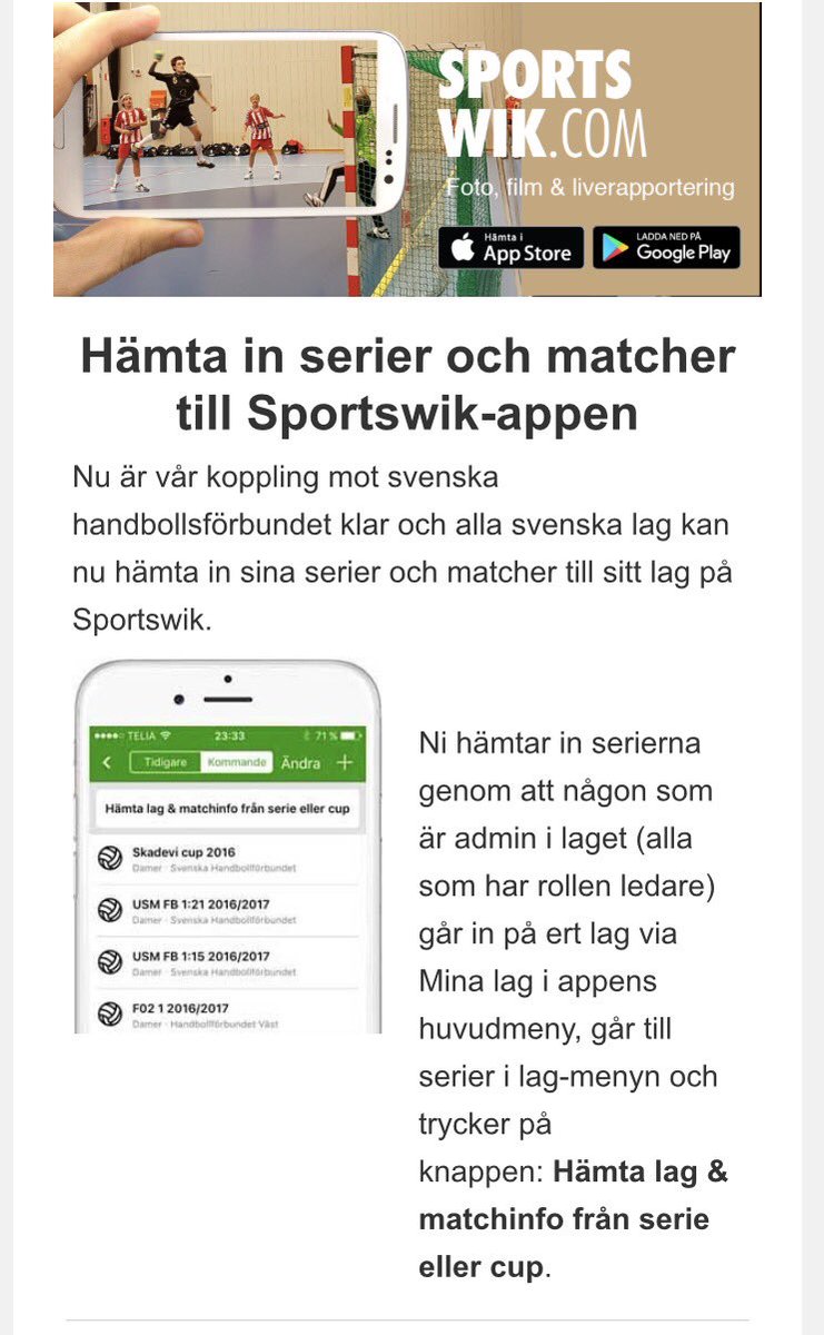 Nu kan även Svenska handbollslag hämta in sina matcher i Sportswik på ett enkelt sätt! #sportswik #handboll #svenskhandboll <a href="/SvenskHandboll/">Svensk handboll</a>