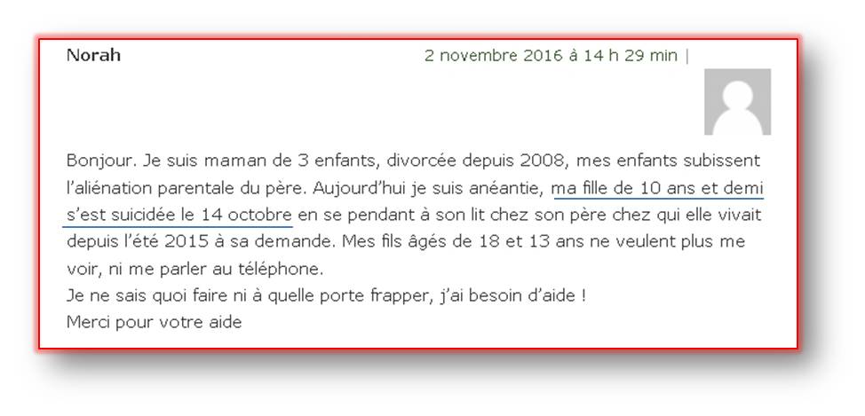 EnfantsDroits's tweet photo. "1 fillette de 10 ans se suicide suite à un conflit parental" https://t.co/3cPszDwpJc #AffairesFamiliales #Exclusionparentale #JAF https://t.co/ujcYnGh3i4