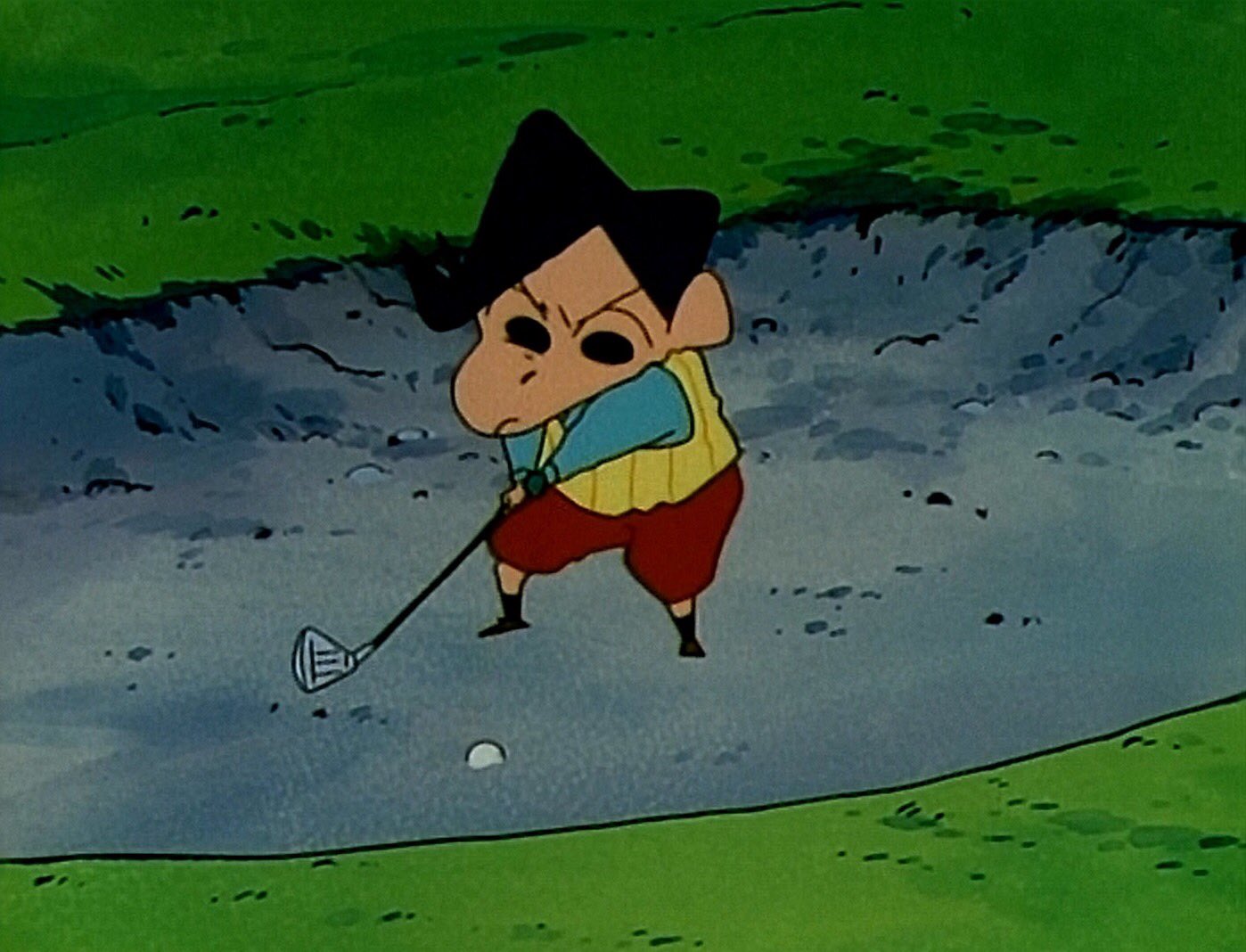 クレヨンしんちゃんbot no twitter サラリーマンしんのすけ ゴルフで遊んじゃうゾ ゴルフ場でアクション商事営業部課長の風間くんと一緒にゴルフをすることになったオラと川口は
