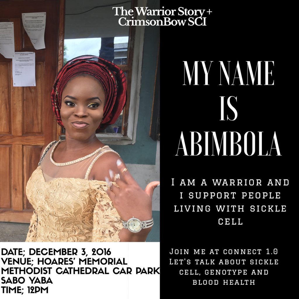Bimbola_Bebe's tweet photo. Be #SickleAware
#connect1.0 #savethedate
Free genotype testing by @SCAF_lagos @Haima_Health_ 
Free health vouchers from @DoctorsofficeNg https://t.co/AZDQEusx0R