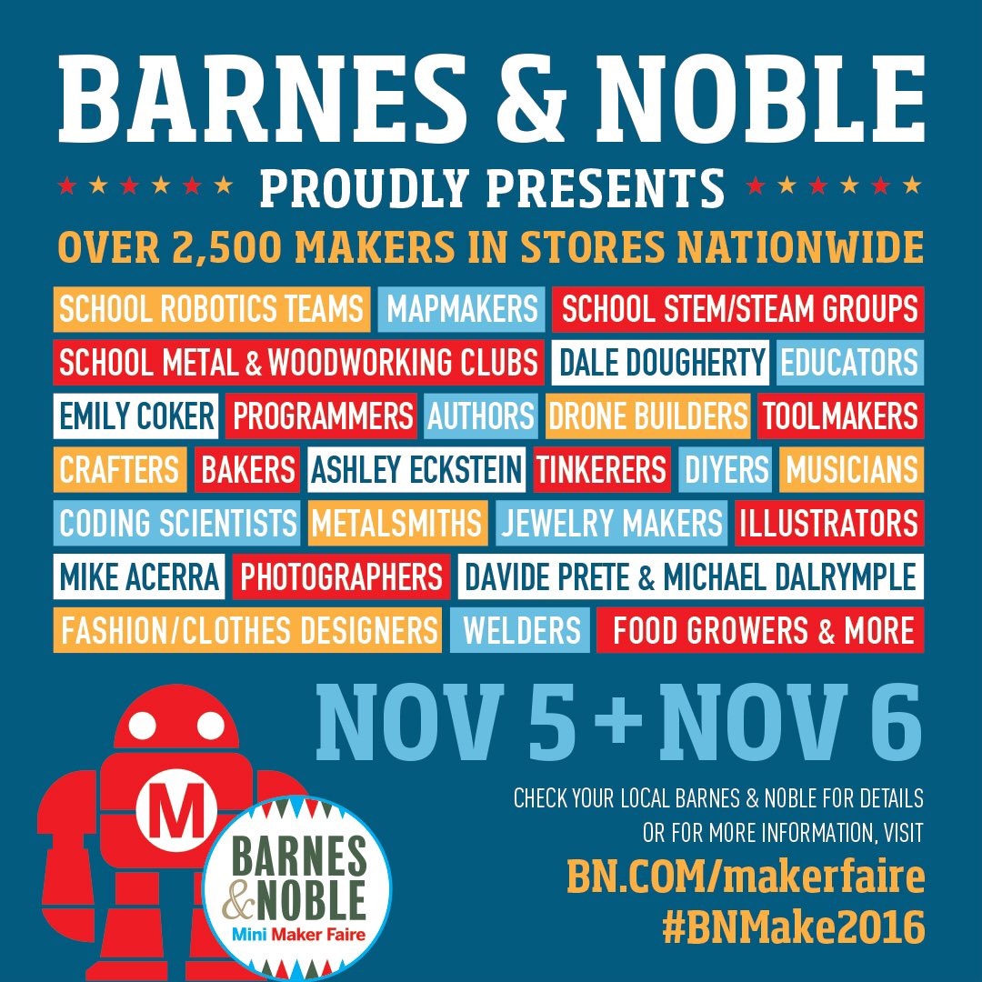 BNBuzz's tweet photo. #BNMake2016 kicks off TODAY! See you at B&amp;N! https://t.co/yFeFEBzSkF