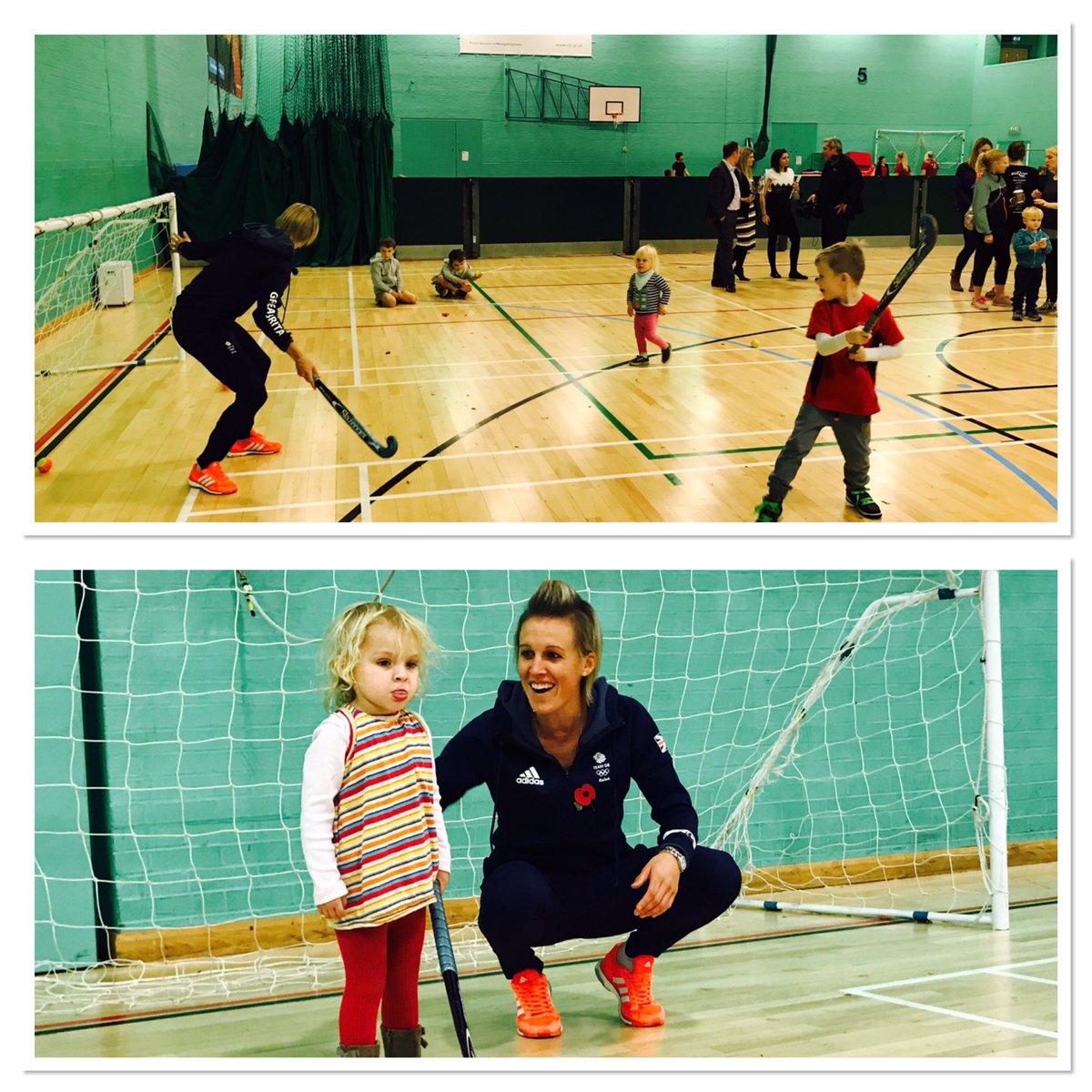 Watch out <a href="/MaddieHinch/">Maddie Hinch</a> I'm going for a change of position 😂😂, fun shooting session &amp; Fab morning opening new facilities <a href="/WestgateLeisure/">Westgate Leisure</a> 🏑🏊