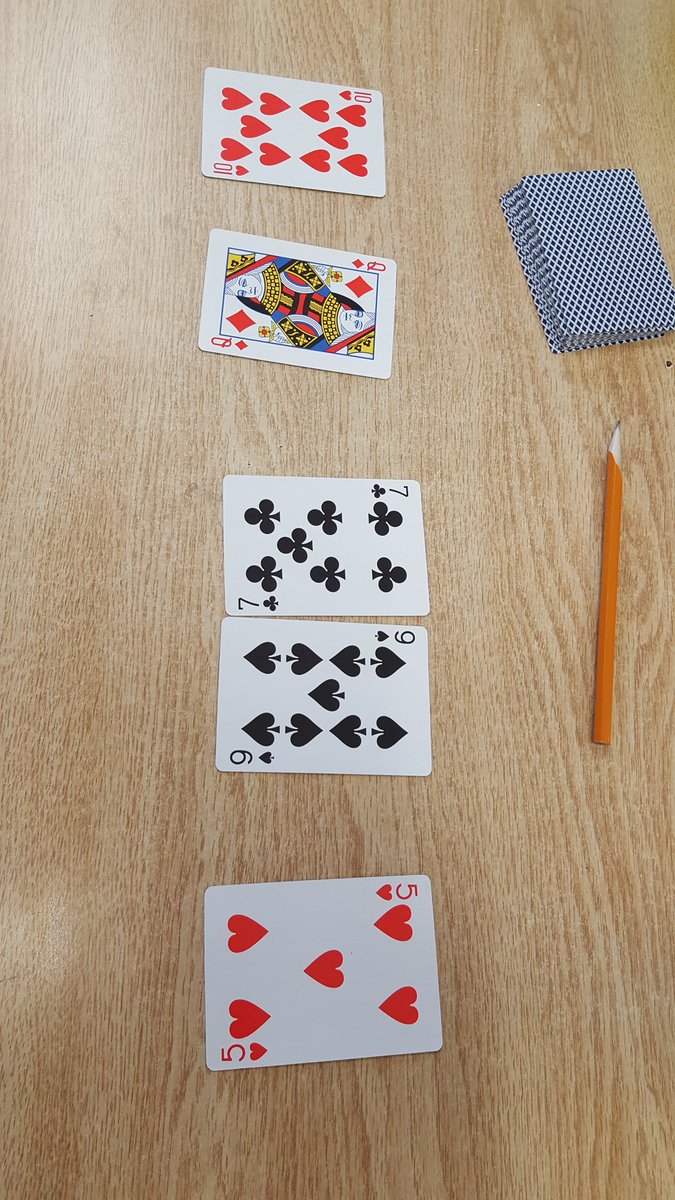ChungLearning's tweet image. Algebra with playing cards... what variable does the Queen represent? #solvingequations #play