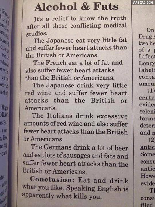 The truth about alcohol and fats.