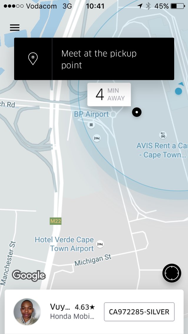 #ubersa <a href="/Uber_Support/">Uber Support</a> I have never had to wait this longer for an UBER at cpt airport I've been here since 10 with 4 different drivers. Ffs