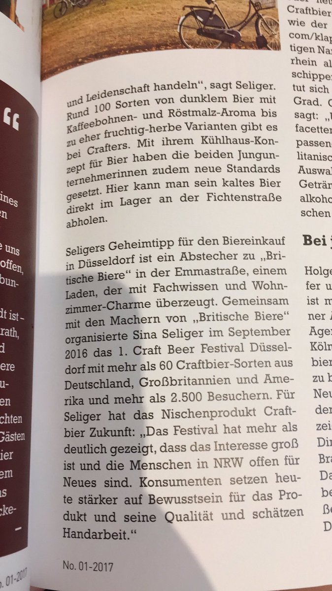 Craftbeer Scene #Düsseldorf in the new Craft Magazine. Check it out!🍻 Our Click&amp;Collect is named as well #craftersbeer #proud #craftbeer