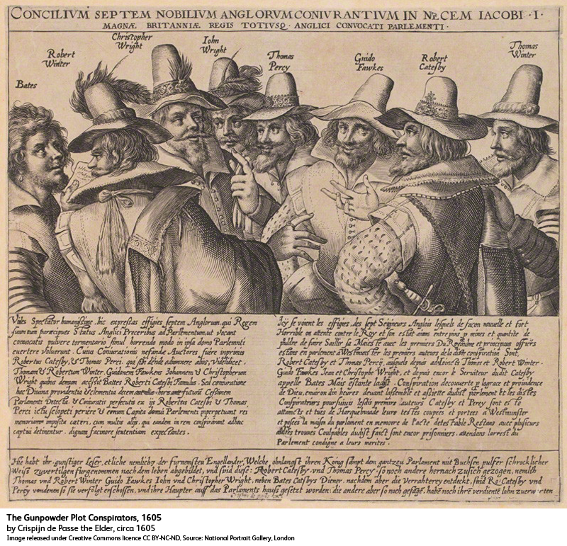 NPGLondon's tweet photo. Remember, remember...
This print includes the only contemporary portrait of Guy Fawkes and other members of the Gunpowder Plot #BonfireNight https://t.co/p0cqAZWLKf