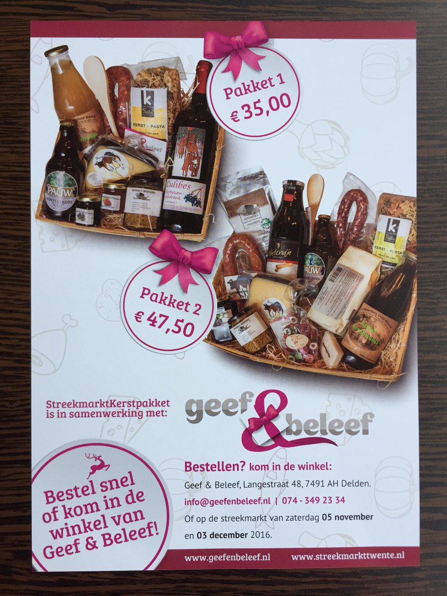 Geef&amp;Beleef staat ook op de markt vandaag met kerstpakketten die in samenwerking met de producten is samengesteld. Ze zijn nu te bestellen.